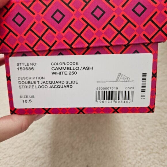 AUTHENTIC Tory Burch Double T Jacquard Slide - Picture 3 of 8